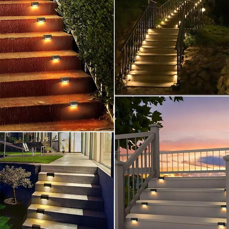4/8Pack LED Solar Wall Lamp  Outdoor Waterproof Wall light Path Stair Garden Lights Balcony Light Decoration for Patio Stair Fence Light