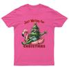Just Waiting For Christmas TShirt Unisex Retro Seasonal Funny Xmas Santa c