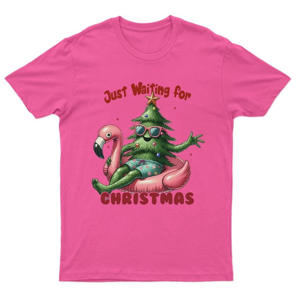 Just Waiting For Christmas TShirt Unisex Retro Seasonal Funny Xmas Santa c