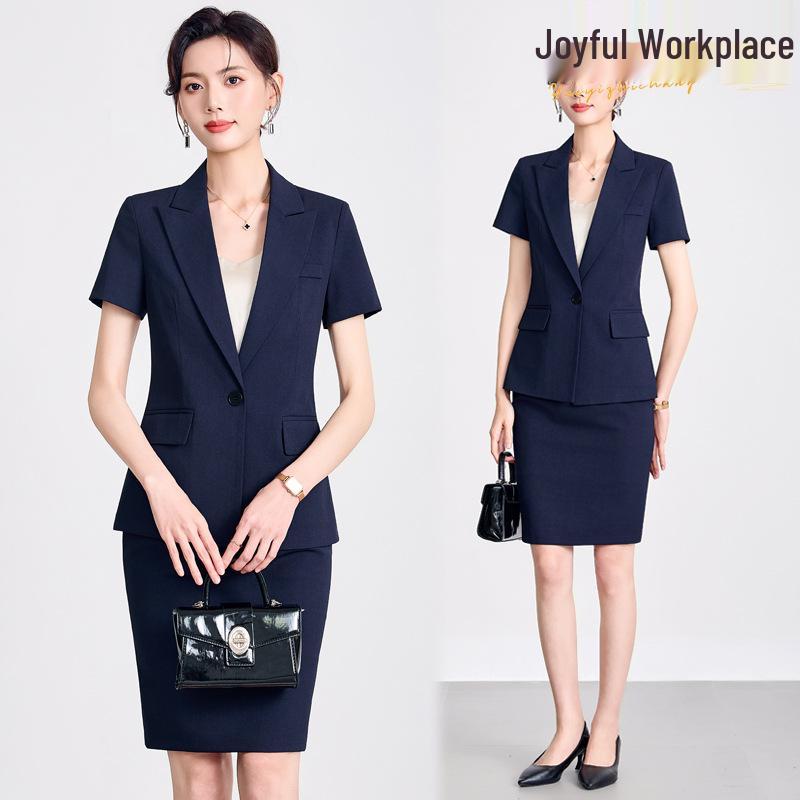 

Women s Summer Professional Short-Sleeved Suit Set - Elegant OL Workwear XL