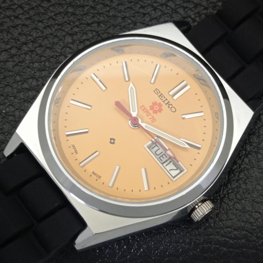 REFURBISHED JAPAN 6309A SEIKO EXPO 70 AUTOMATIC MENS CREAM DIAL WATCH A427223-2 QRL-a427223