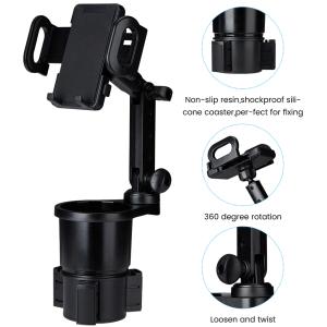 Cup Holder Expander For Car 360° Rotation Cell Phone Holder Mount Compatible For IPhone/Android Smartphones