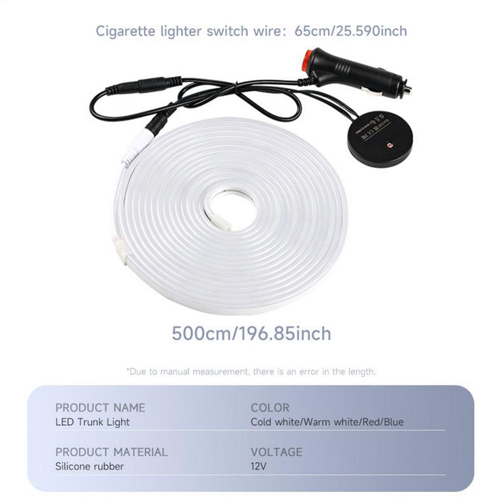 

For Tesla For Model 3/Y 5M Car Trunk Atmosphere Light Automatic Light Control Sensor Ambient Deco Light Auto Interior Led Strip белый