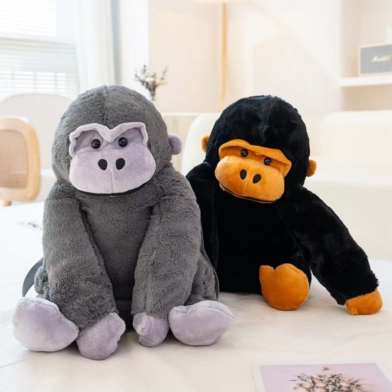 32cm Neuer Gorilla King Kong Rucksack Simulation Gefülltes Plüschtier Puppe Cartoon Anime Niedlich Kindergeburtstagsgeschenk Lustige Puppe