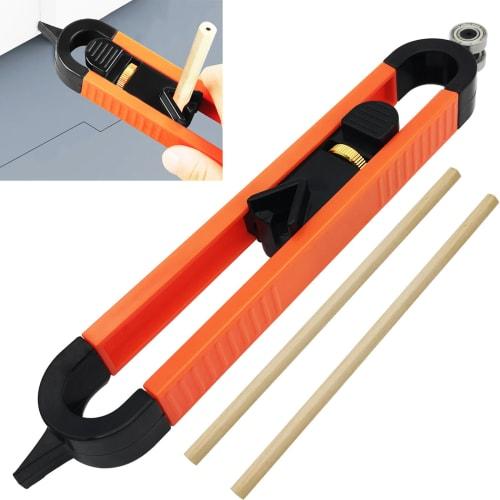 Contour Gauge, CTRICALVER Profile Scribing Ruler, Adjustable Locking Contour Gauge for Accurate Woodworking Measuring, Floor/Carpet/Tile Laying (Orang