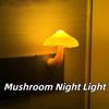Yellow Mushroom Night Light EU Plug Cartoon Night Lamp With Light Sensor Decor Wall Lamps for Kids Children's Room Bedside Lamp