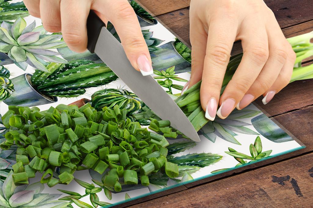Glass Stovetop Protector 70x52 Cactus