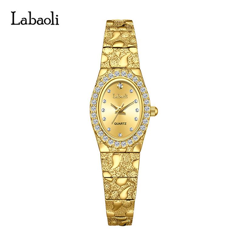 

Women s Crystal Watch - Elegant Oval Dial Gold Tone Stainless Steel Quartz Wristwatch for Ladies золотой