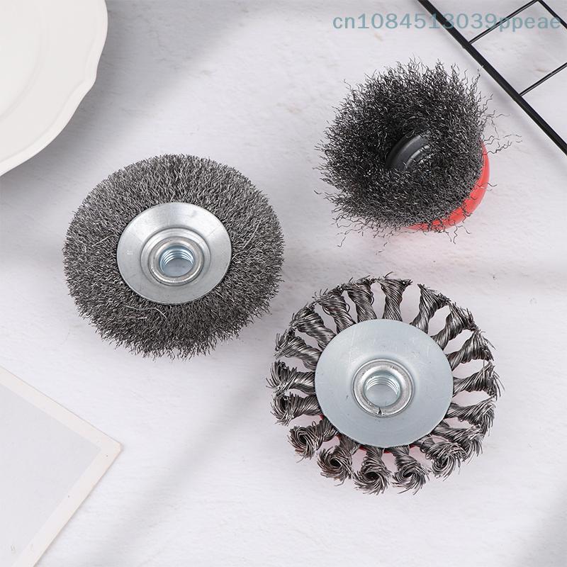 M14 Steel Wire Cup Brush 75/100mm Powerful Paint Removal Abrasive Twisted Wire Wheel Rotary Tool for Angle Grinder
