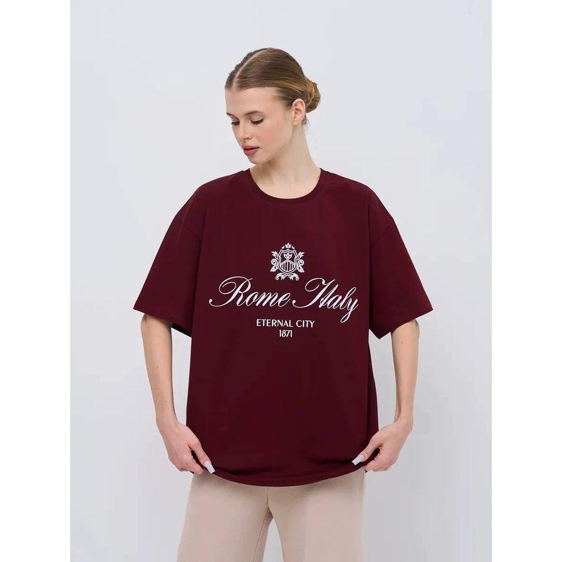 New Printed Crew Neck Short-Sleeve T-Shirt Western Style Fashion Print T-shirt