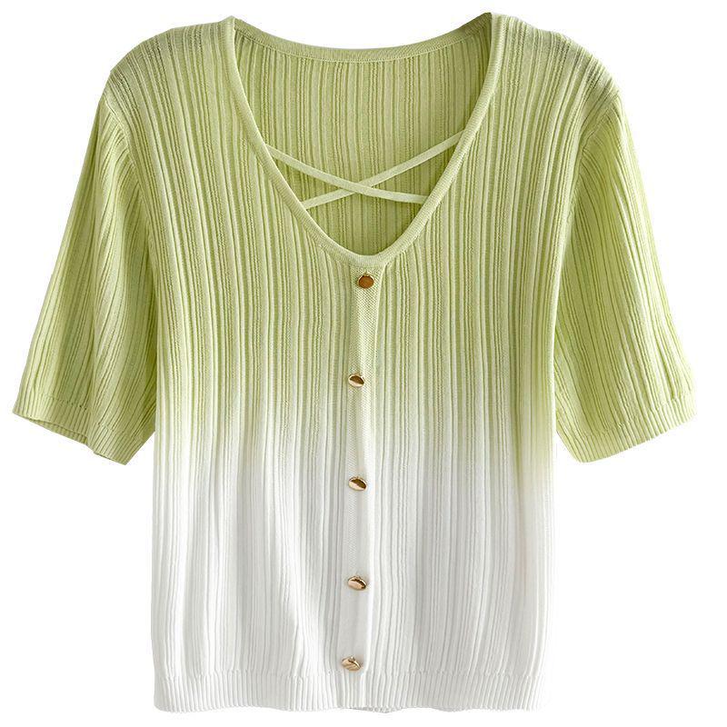 

Korean Sweet Age-Defying Short-Sleeve Top & Summer Skirt Two-Piece Set for Women Size S