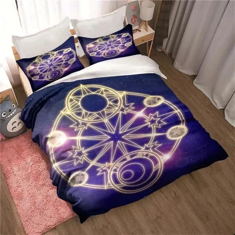 Anime Cardcaptor Sakura Kids Adult Printed Bed Set Duvet Cover Pillowcase Bedding Set Bed Linen Sheet Quilt Cover Full King Size