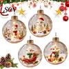 Indoor Outdoor Xmas Decor Glowing Christmas Story Ornament, Light?Up Mini Holiday Scene Hanging Ball with Warm Bedroom Wall Decorations LED