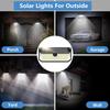2Packs Solar Lights Outdoor Motion Sensor,466 LED Solar Powered Flood Lights 4000LM Solar Security Wall Lights with 3 Modes IP68 Waterproof for