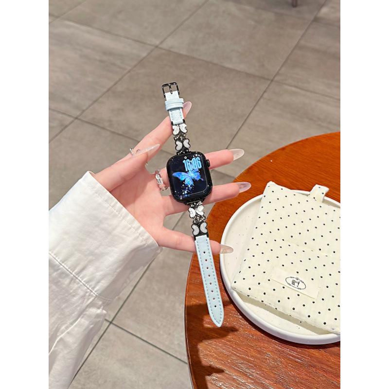 Fits Apple Watch Series 6-10, SE; Huawei GT6; Xiaomi 9 Pro - Oil-Dripping Butterfly Watch Strap.