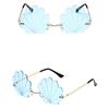 Popular Rimless Shell Sunglasses for Parties and Music Festivals with Bright Color Great for Fashionable Women Wear