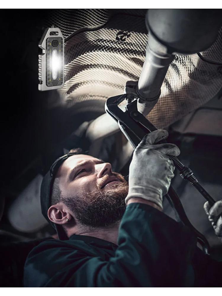 Keychain Flashlights Mini Led Light Selfdefense Whistle Multifunctional Portable Rechargeable 10W Built In Battery for Outdoor