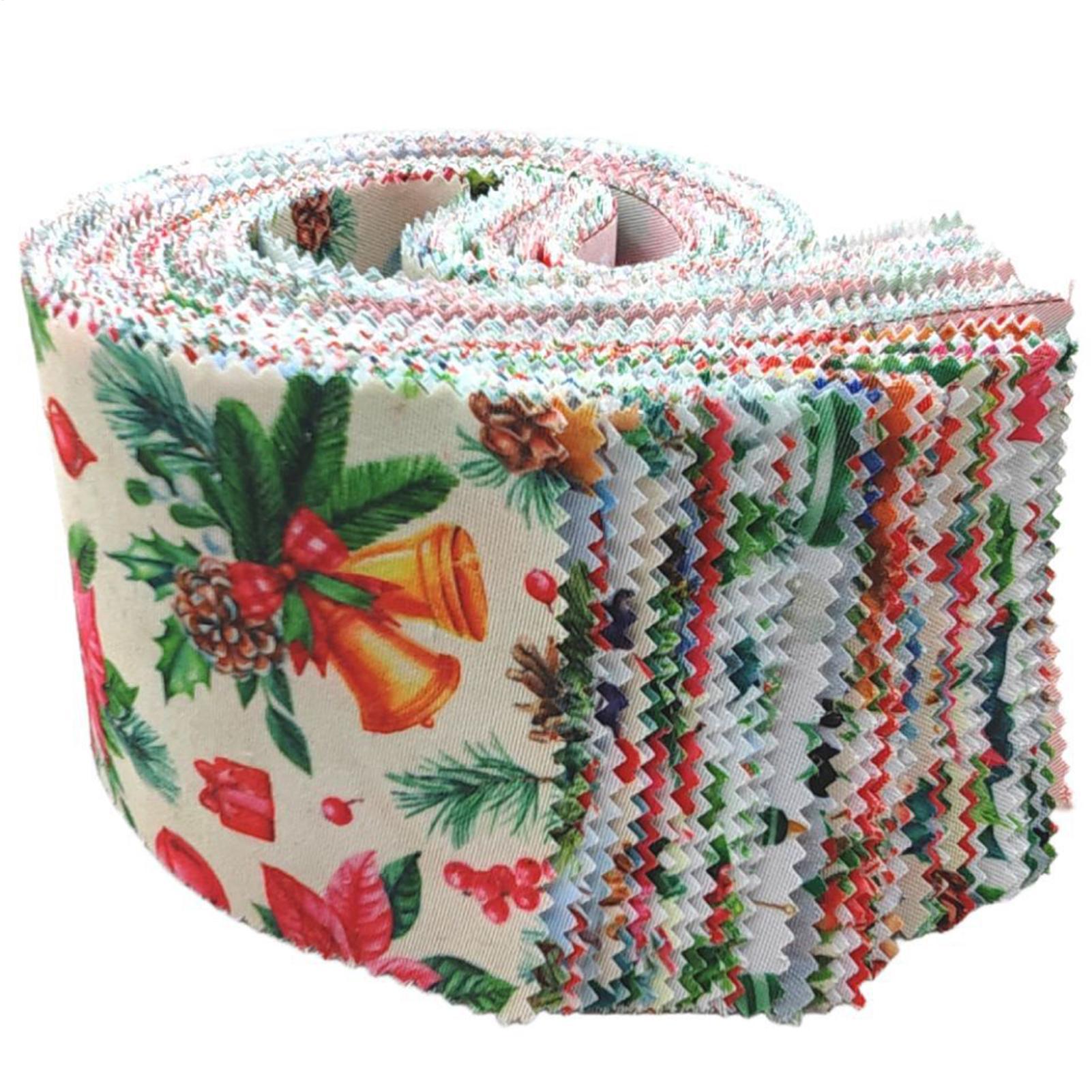 

40pcs Christmas Straight Edge Small Cloth Strips 50cm Christmas Pattern Fabric Decorations For Quilting Strips Panels Needlework CHINA