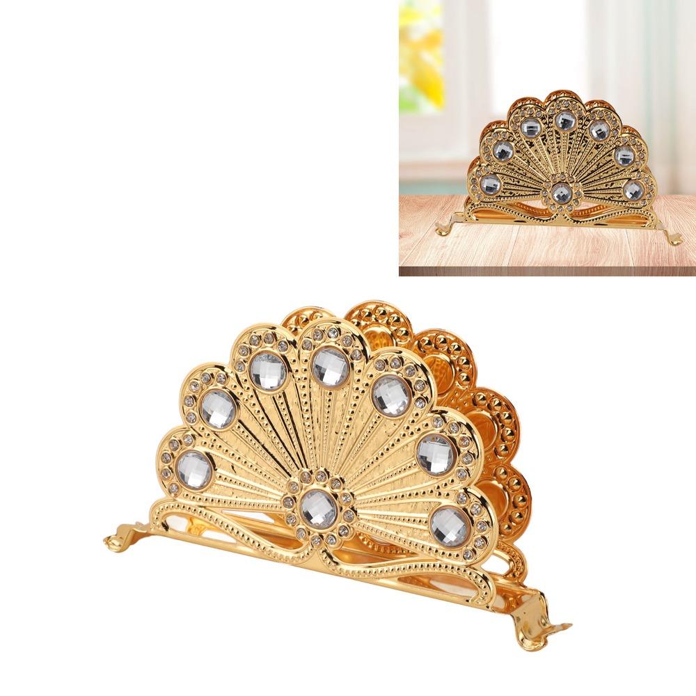 Gold Table Napkin Organizer Hollow Out Napkin Dispenser Decorative Napkin Holder For Kitchen