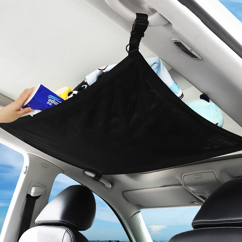 1PC car storage bag, car ceiling storage network, self-driving travel supplies, storage hanging bags, car storage bags suspended in the car