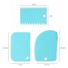 3Pcs Cream Scraper Suit Diy Kitchen Straight Arc Tooth Shape Cream Bread Cutter Plastic Cake Pasty Scraper Baking Fondant Tools