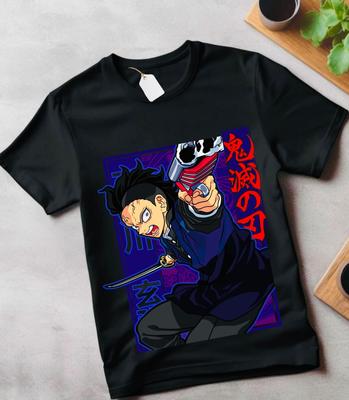 Genya Shinazugawa Tshirt Kimetsu No Yaiba Demon Slayer Tanjiro Tee All Size