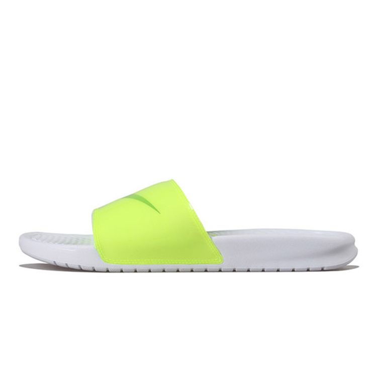 Nike Benassi JDI Print Casual Comfortable Rubber Sole Non-Slip Slide Sandals Men Footwear Fluorescent-Yellow CI5927-771