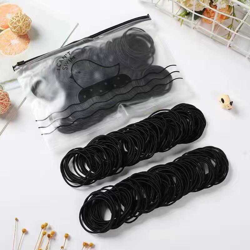 100Pcs Color Women Elastic Hair Band Scrunchie Ponytail Holder Headwear Rubber Bands Girls Headband Hair Accessories