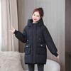 Autumn and Winter Korean Clothing New Version Thickened Down Cotton-padded Jacket, Women's Medium and Long Cotton-padded Jacket Ins Bread Clothing