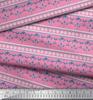 Soimoi Japan Crepe Satin Fabric Stripe,Floral & Filigree Damask Decor Fabric Printed Metre 42 Inch