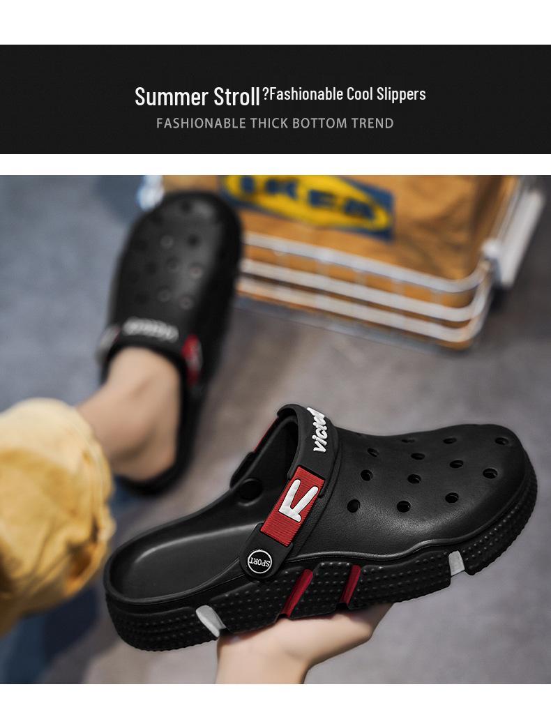 Men's Oversized Hollow Garden Shoes - Soft Sole Casual Sandals & Slippers for Outdoor Beach Fashion