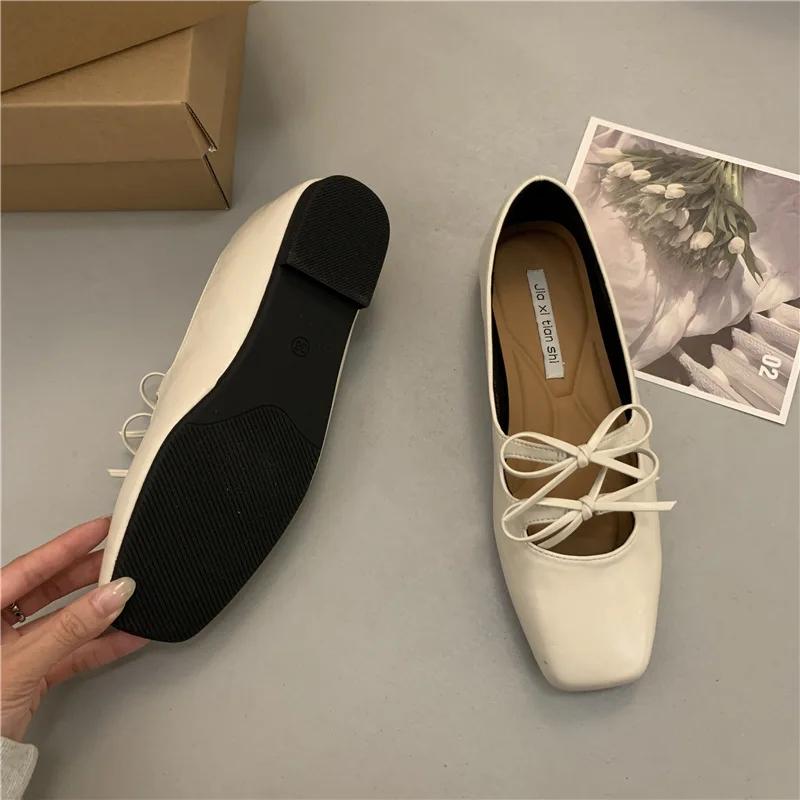 Fashion Luxury Designer Casual Women Mary Janes Shoe Elegant Female Footwear Ballet Flats Round Toe Dress Ballerinas Women Lolita Shoes