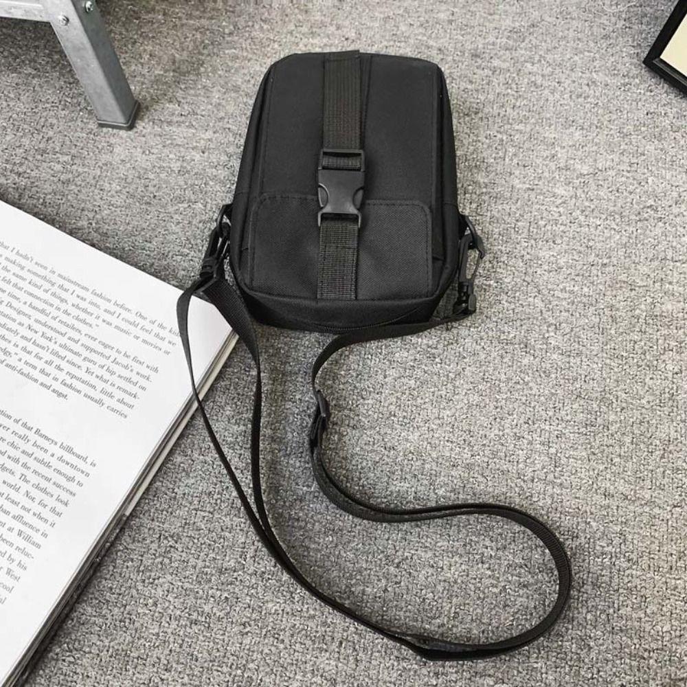 Multi-Layer Canvas Shoulder Bag Large Capacity Retro Square Bag Simple Men Messenger Bag  Outdoor