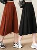 Elegant Summer High-Waisted Slim Midi Skirt - Solid Color, Hip-Covering Design