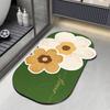 Fresh and Simple Special-shaped Flowers Diatom Mud Bathroom Toilet Toilet Door Water Absorption Dirt-resistant and Easy To Take Care of Floor Mat