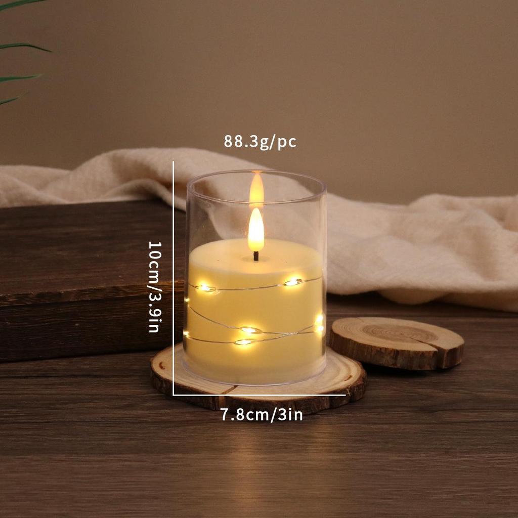 Simulated LED Bullet Candle String Lights - Decorative Acrylic Atmosphere Lights