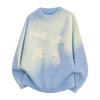 Pullovers Long Sleeves Sweaters Unisex Sweater Spring Autumn Kitten Tie-dyed Retro Couples Paragraph Knitted Bottoming Jumper Round Neck Wool Jumper