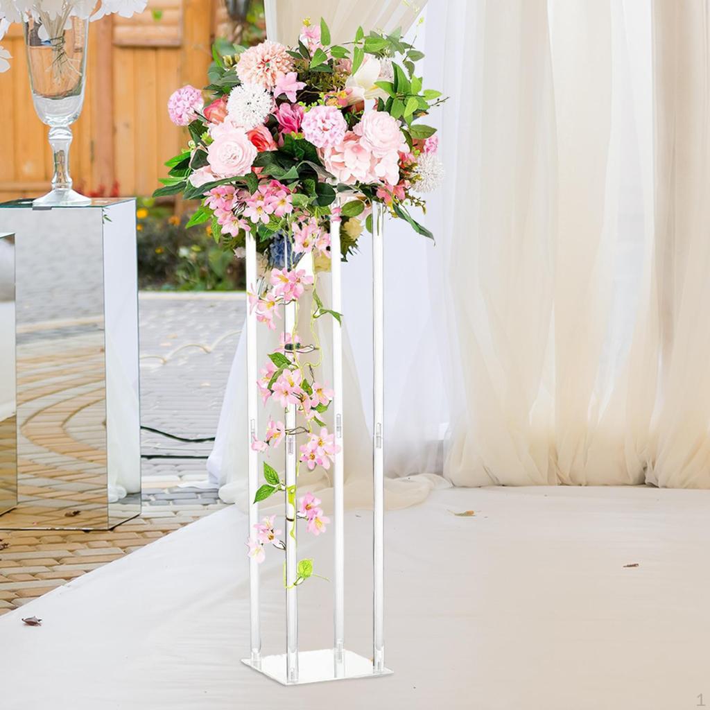 Acrylic Vase for Wedding Centerpieces Tall Flower Vases Tabletop Geometric Risers