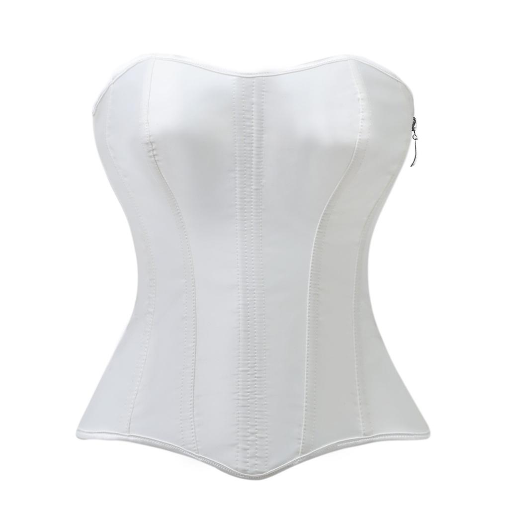 Corsetto modellante a zip in raso da donna per controllo pancia Shapewear snellente Top