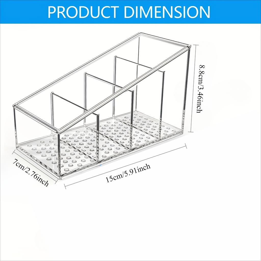 Home desktop organizer tea bag cosmetics compartment storage box remote control bracket transparent refrigerator storage basket