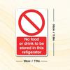 Vintage Metal Sign No Food Fridge Kitchen Wall Decor