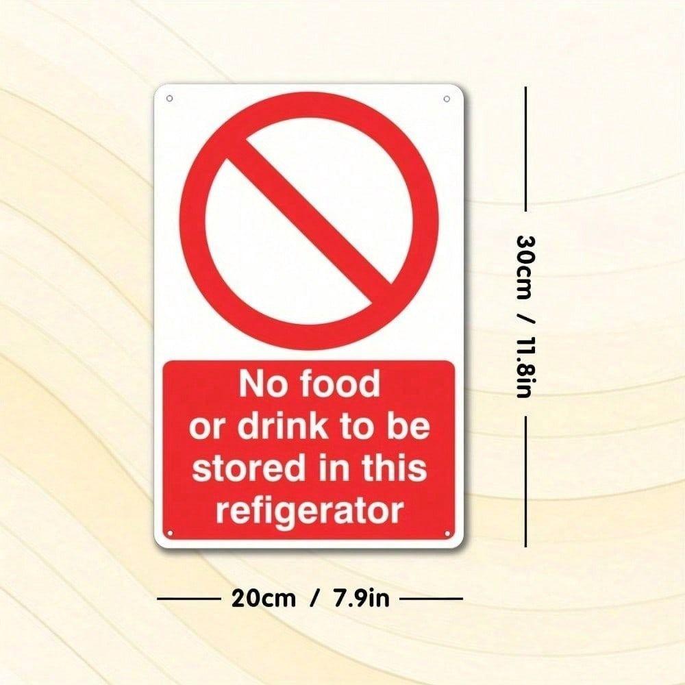 Vintage Metal Sign No Food Fridge Kitchen Wall Decor