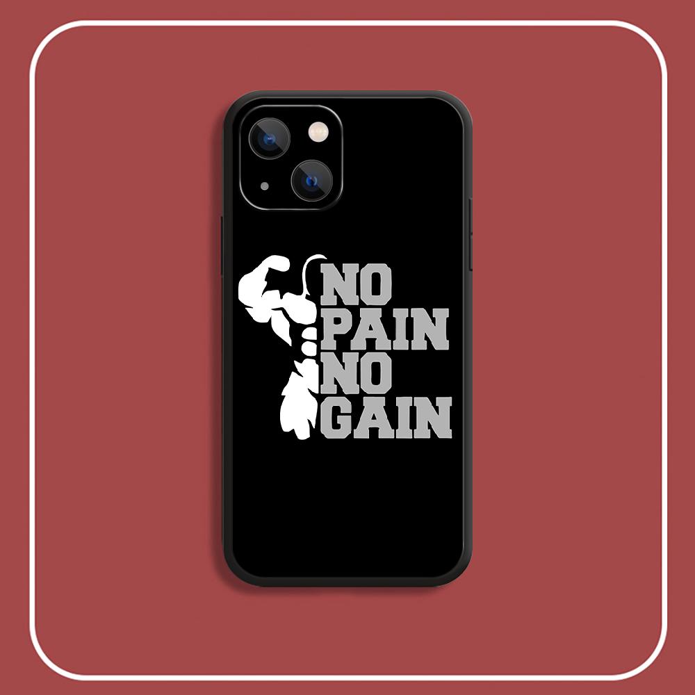 Pouzdro na telefon No Pain No Gain pro iPhone Samsung Galaxy Redmi Xiaomi Oppo OnePlus Note SA 7 8 9 10 11 12 13 14 20 21 22 23 53 54 Pro Max Plus Ultra