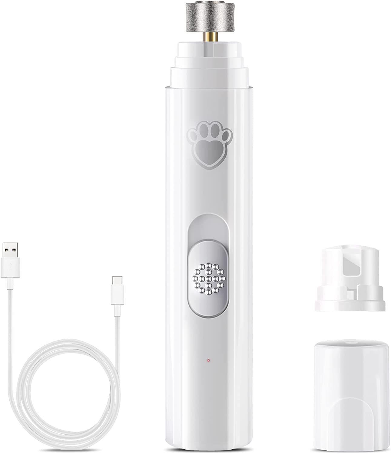 Электрическая машинка для шлифовки ногтей для домашних животных Маникюрные ножницы Инструменты для ухода Аккумуляторные кусачки для ногтей белый