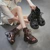 Sandale Noi de Vară pentru Navetă, cu Gura de Pește Perforată, Toc Gros, Talpă Respirabilă din EVA, Pantofi Retro pentru Femei