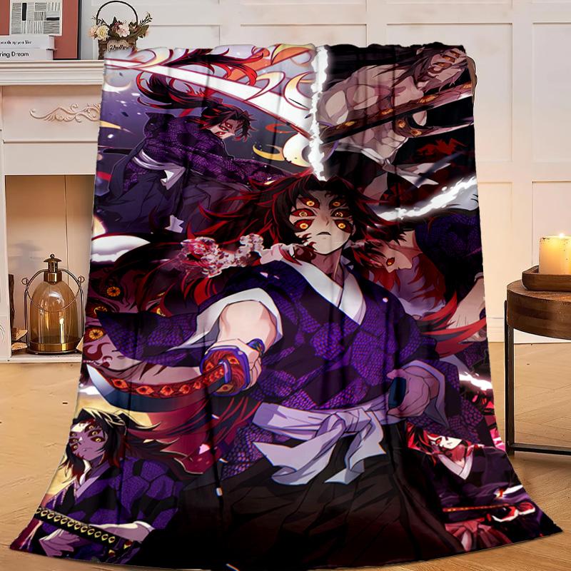 1PC Anime Samurai Warrior Battle Scene Flannel Blanket Suitable for Both Men And Women, Soft Ideal for Beds And Sofa, Birthday Or Christmas Gift