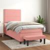 Box Spring Bed with Mattress Pink 80 x 200 cm Velvet