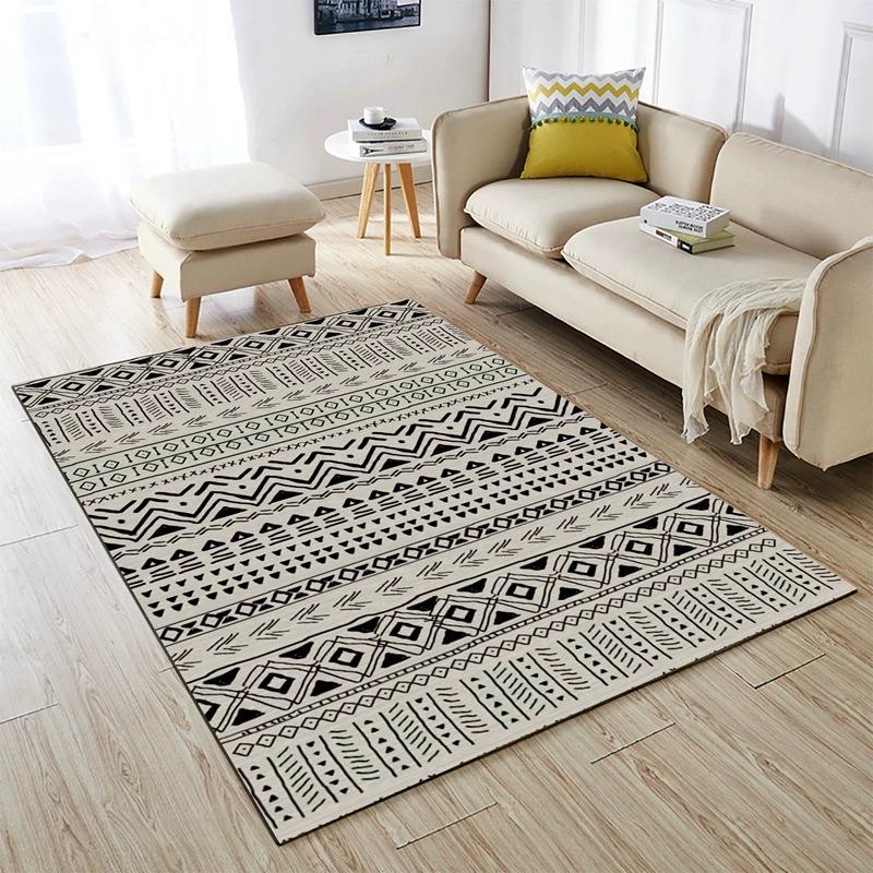 Retro Moroccan Style Retro Living Room Carpet Imitating Cashmere Foldable Washed Back Ethnic Style Mats Easy To Clean Classic