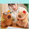 Capybara Plush Huggable Toy With Unique Food Designs And Soft Short Fabric Plush