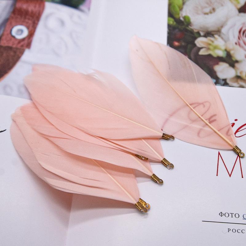 50Pcsdiy Jewelry Accessories Feather Big Floating Metal Clip Feather Swan Hair Jewelry Clothing Accessories Materials